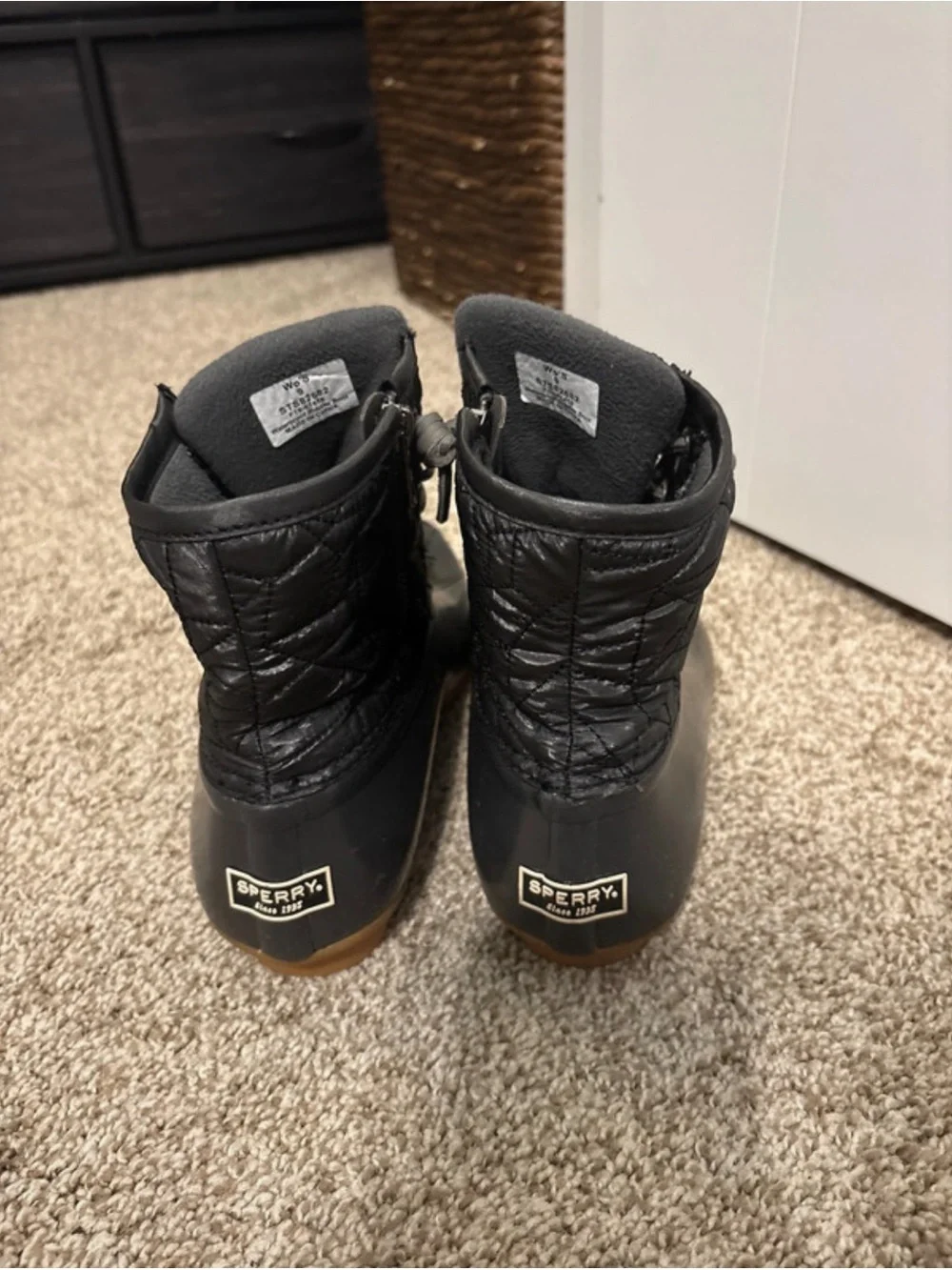 Sperry Women's Gray Quilted Waterproof Duck Boots